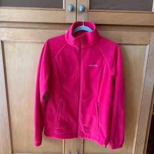 Pink Columbia fleece sweater. Size medium.